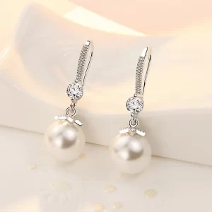 Brincos Femininos de Prata 925 – Luxo com Cristal e Pérola