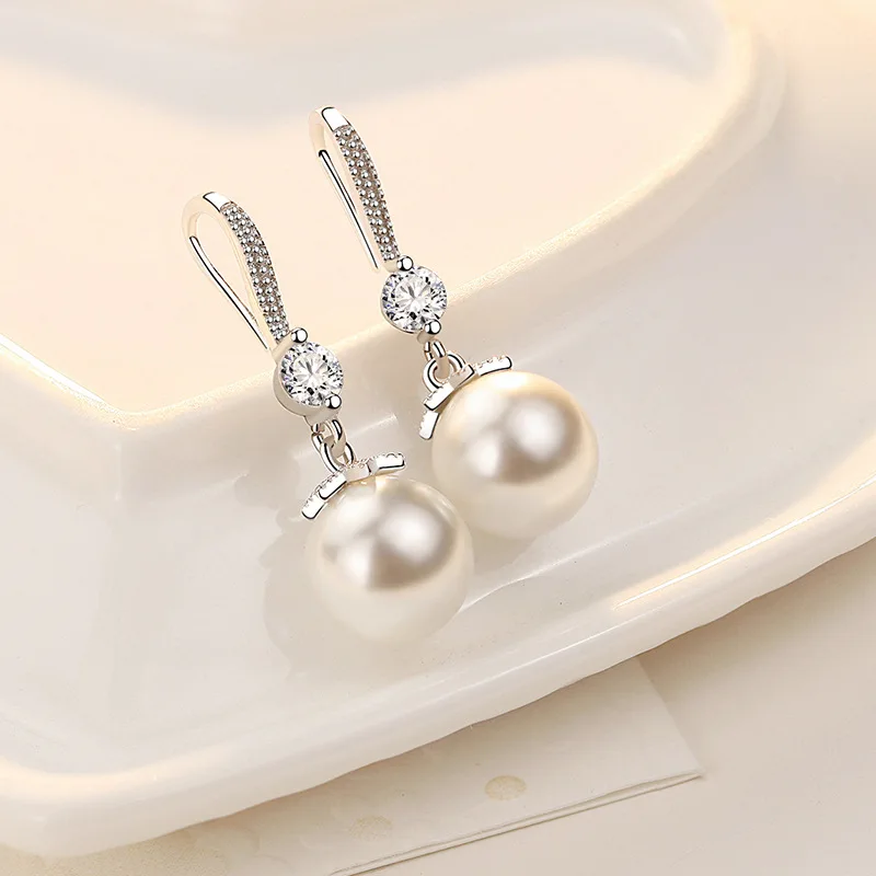 Brincos Femininos de Prata 925 – Luxo com Cristal e Pérola - Imagem 4