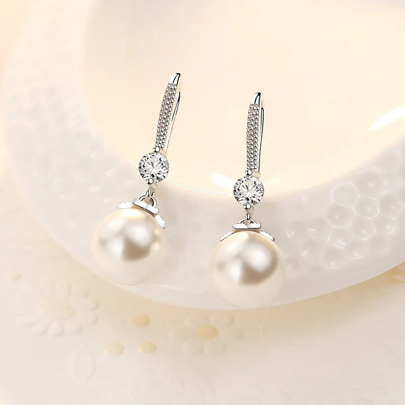 Brincos Femininos de Prata 925 – Luxo com Cristal e Pérola - Imagem 3
