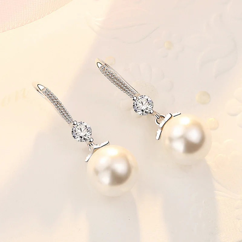 Brincos Femininos de Prata 925 – Luxo com Cristal e Pérola - Imagem 2