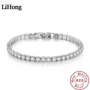 Pulseira de Prata 925 com Zircônia – Estilo Tennis Clássico