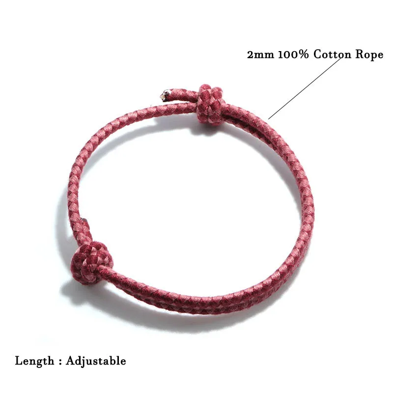 Pulseira Boêmia de Corda 100% Algodão - Artesanal e Ajustável - Imagem 3