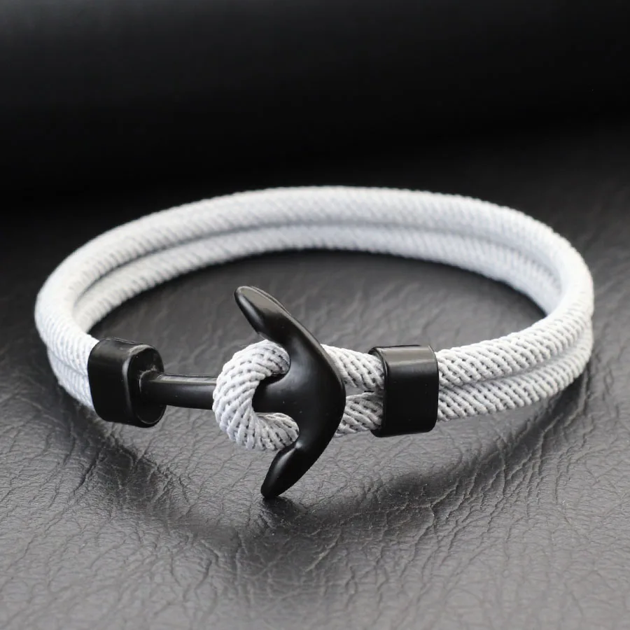 Pulseira Masculina Náutica de Corda – Âncora Artesanal