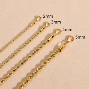 Colar Dourado de Aço Inoxidável - Design Torcido