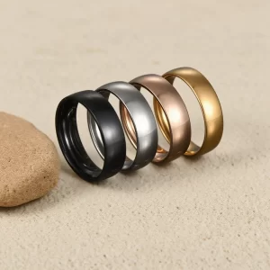 Aliança de Aço Inoxidável Minimalista 6mm