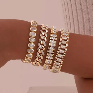 Pulseira banhada a ouro robusta